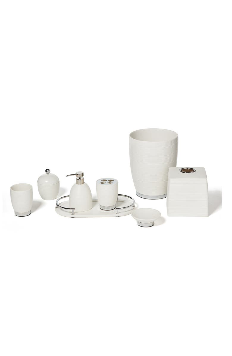 ROSELLI TRADING COMPANY Dubai 8-Piece Ceramic Bathroom Accessory Set, Main, color, White