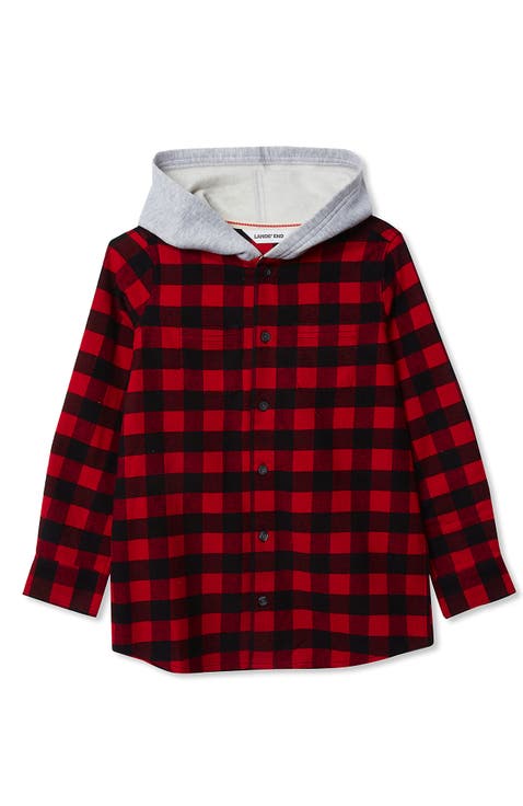 Kids Long Sleeve Hoodie Flannel Shirt