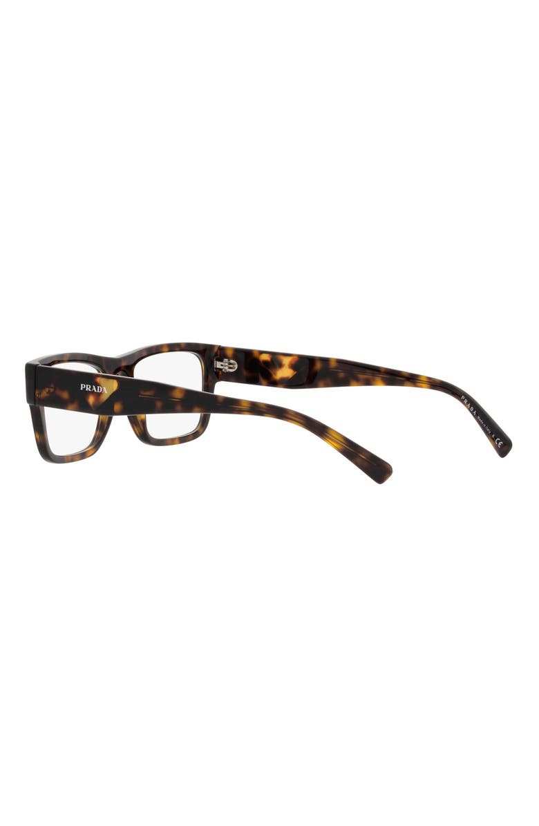 Prada 54mm Rectangular Optical Glasses, Alternate, color, Havana