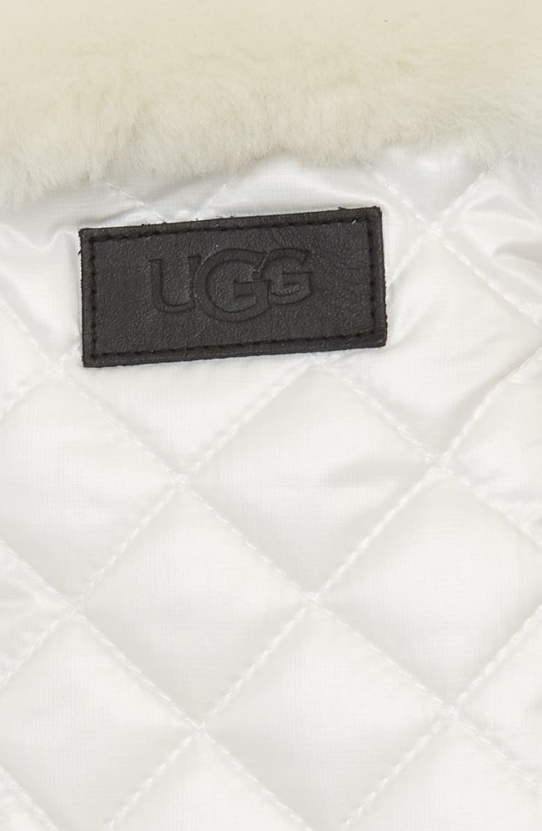 UGG<sup>®</sup> All Weather Touchscreen Compatible Quilted Gloves with Genuine Shearilng Trim, Alternate, color, Nimbus