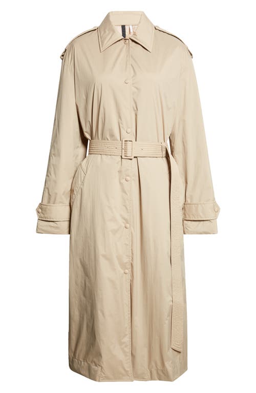 Moncler Yevre Down Trench Coat In Neutral
