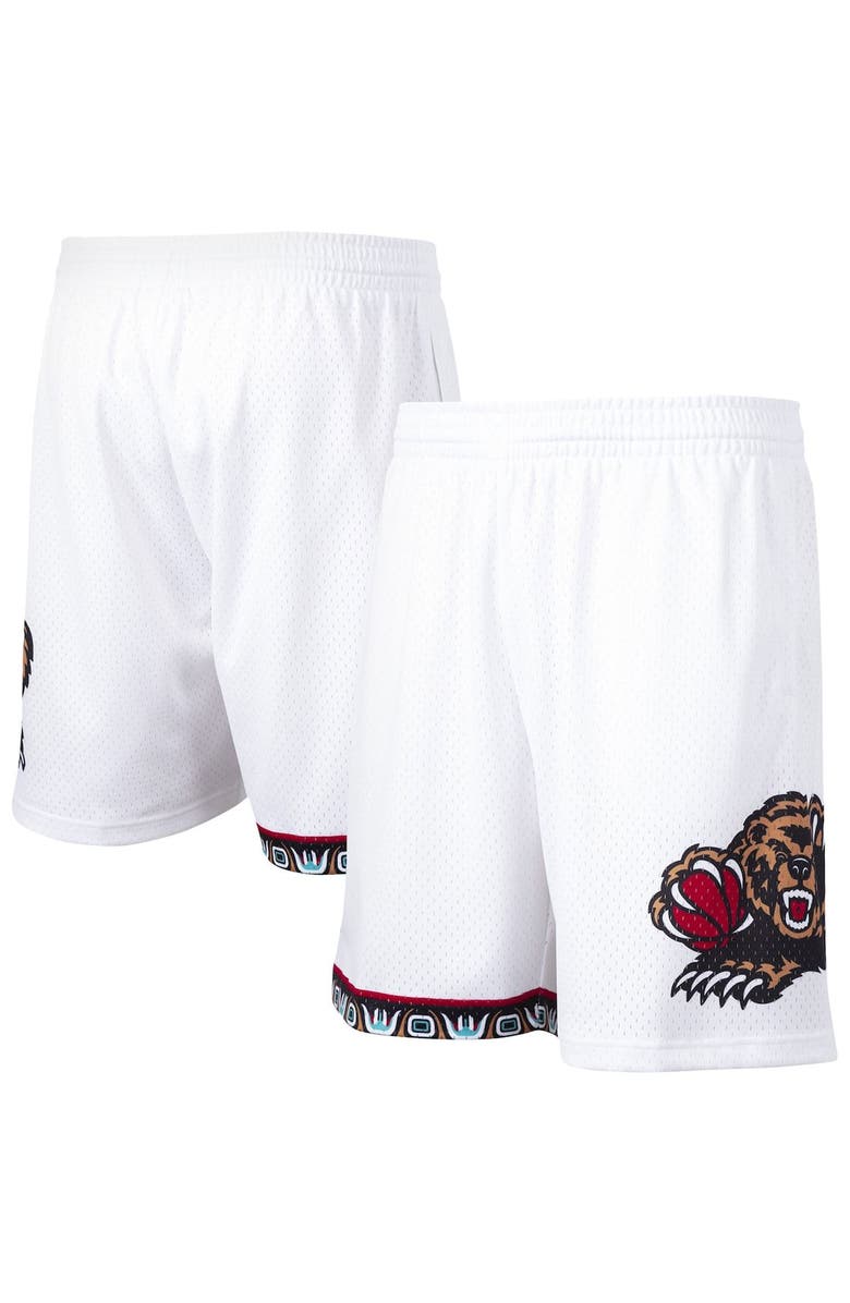 Mitchell & Ness Men's Mitchell & Ness White Vancouver Grizzlies Hardwood Classics 1998/99 Swingman Shorts, Main, color,