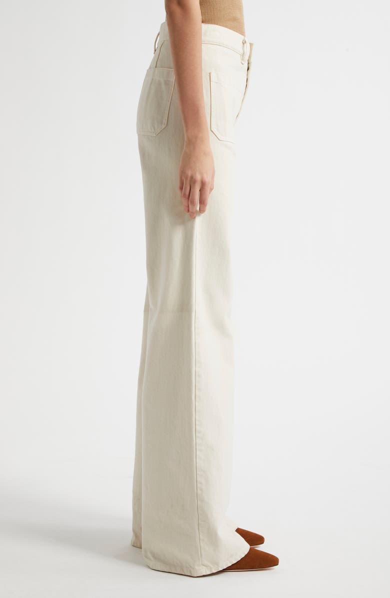 Nili Lotan Florence Patch Pocket Flare Jeans, Alternate, color, Stone