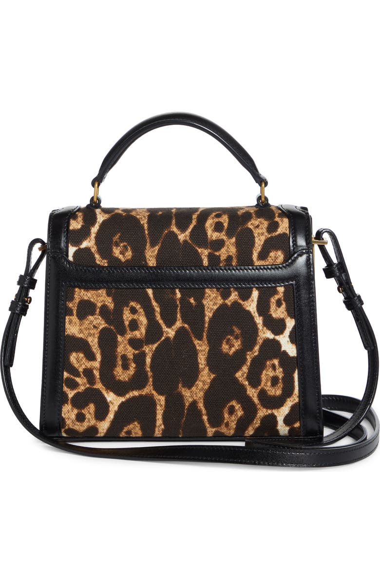 Saint Laurent Mini Cassandra Leopard Print Canvas Top Handle Bag, Alternate, color,