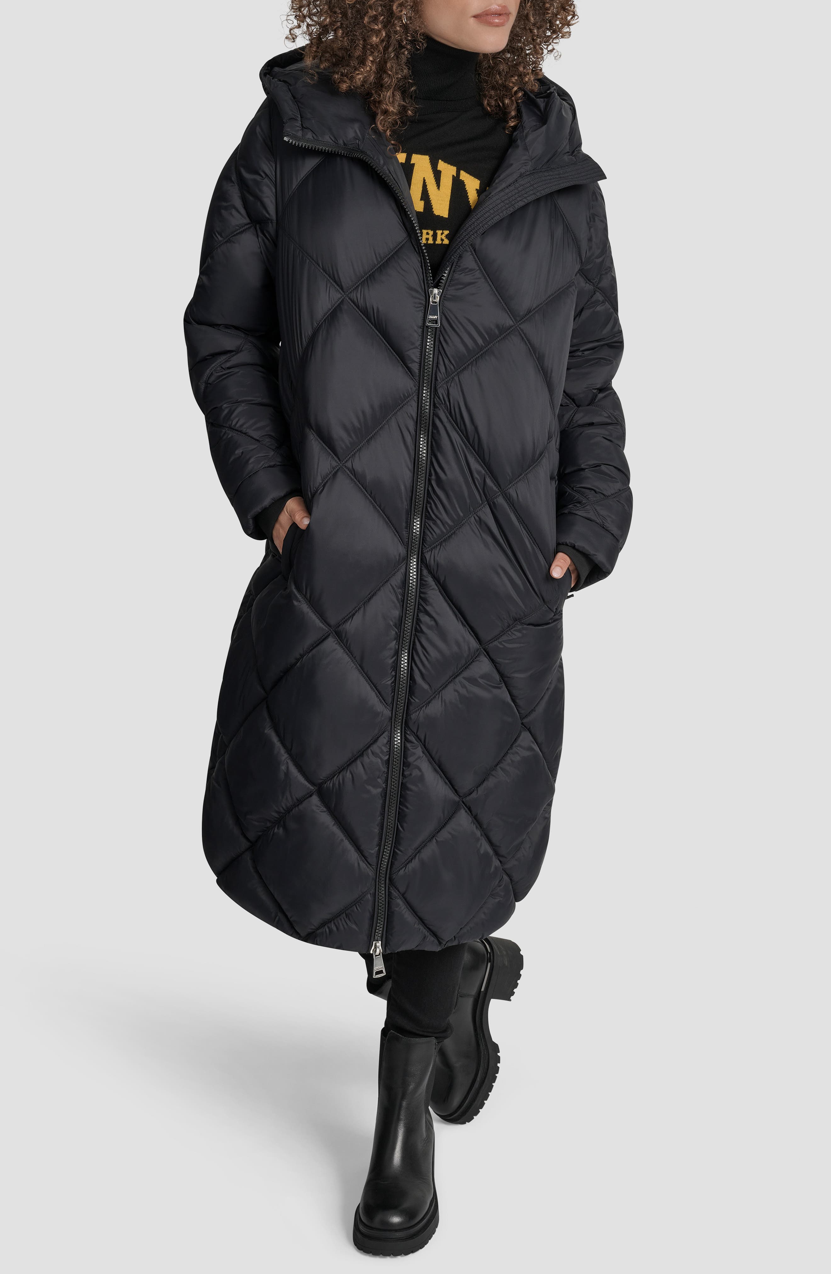 DKNY Diamond Quilted Puffer Coat