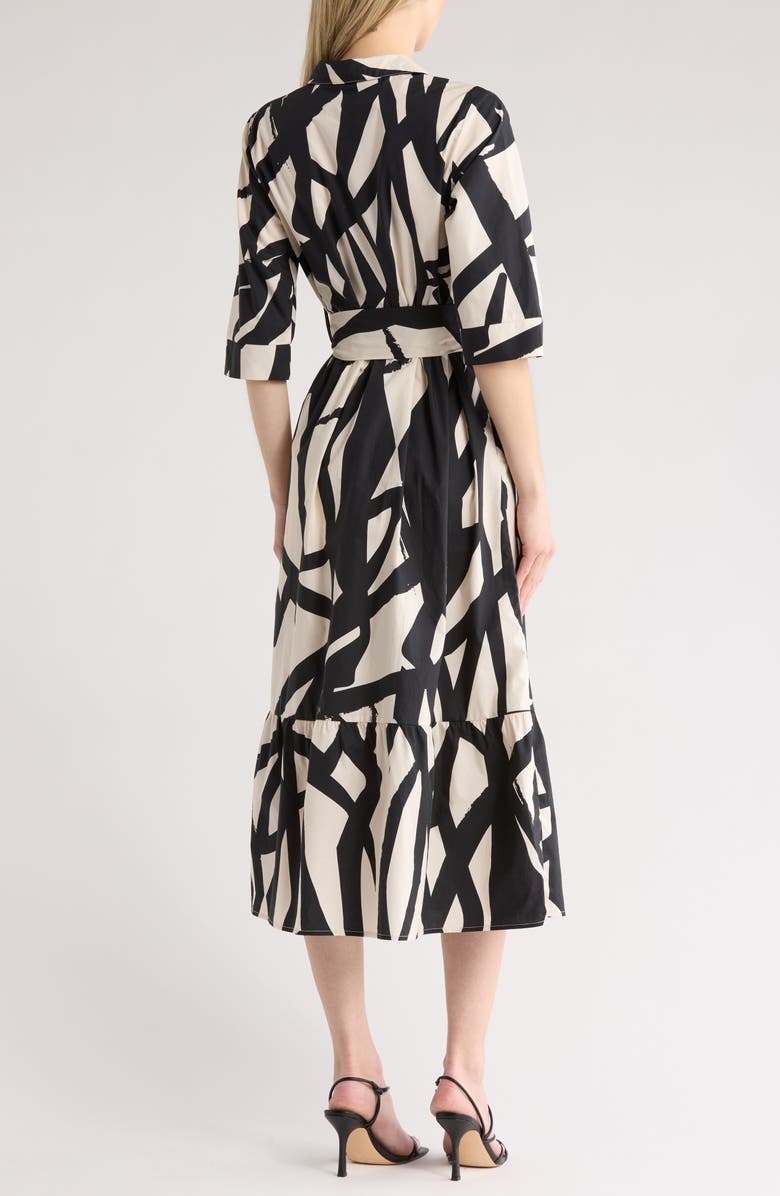 Ellen Tracy Abstract Print Midi Shirtdress, Alternate, color,