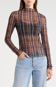 Favorite Daughter The Sheer Fantasy Mock Neck Top