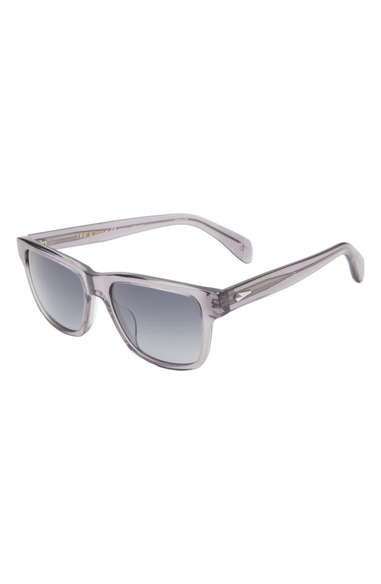 rag & bone 54mm Rectangular Sunglasses, Alternate, color, Grey/ Grey Shaded