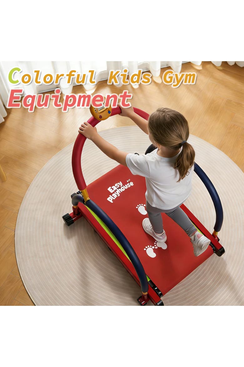 Kids Treadmill Red and Blue, Alternate, color, Red
