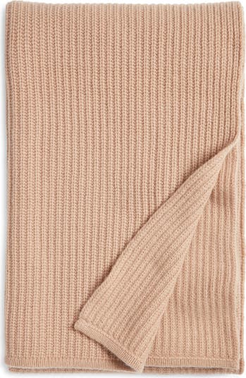 Rib Wool & Cashmere Throw Blanket