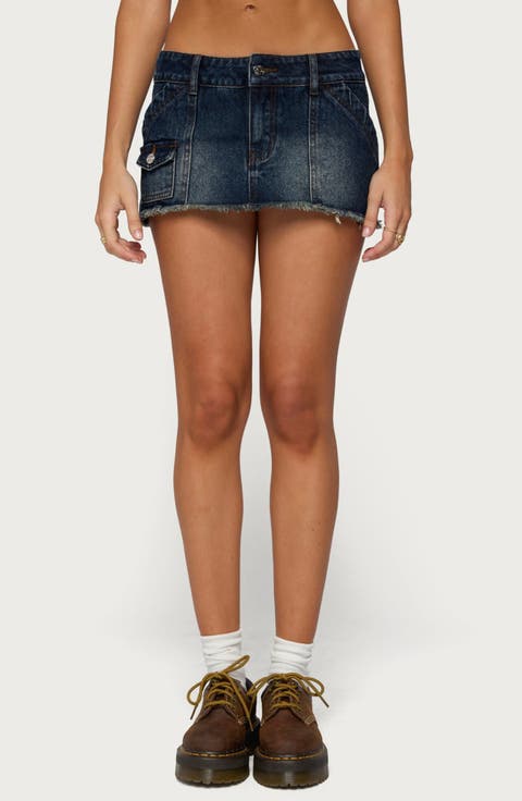 Adania Low Rise Frayed Mini Skort