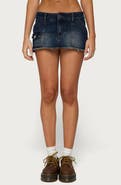 EDIKTED Adania Low Rise Frayed Mini Skort