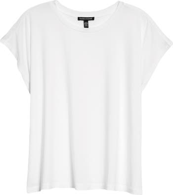 Eileen Fisher Crewneck Boxy Stretch Jersey T-Shirt Nordstrom