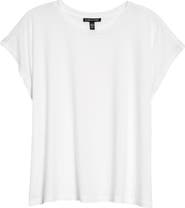 Eileen Fisher Crewneck Boxy Stretch Jersey T-Shirt
