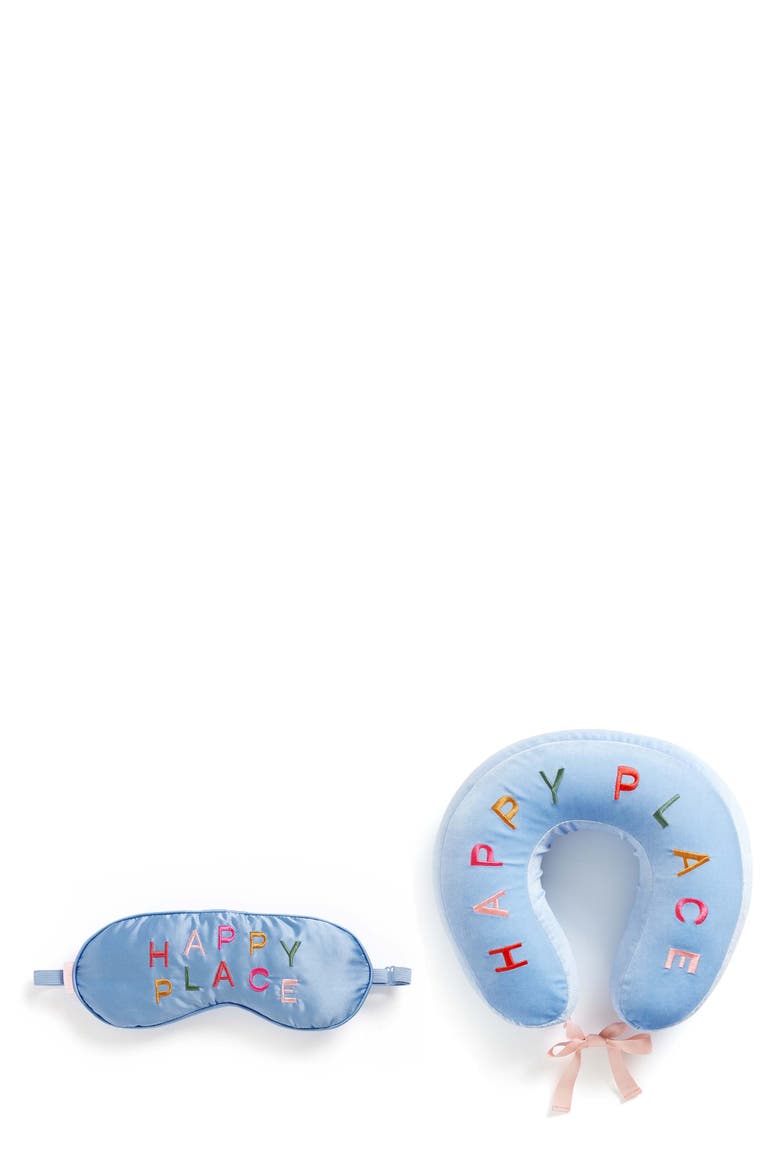 Happy Place Eye Mask & Neck Pillow Travel Set, Main, color, RED