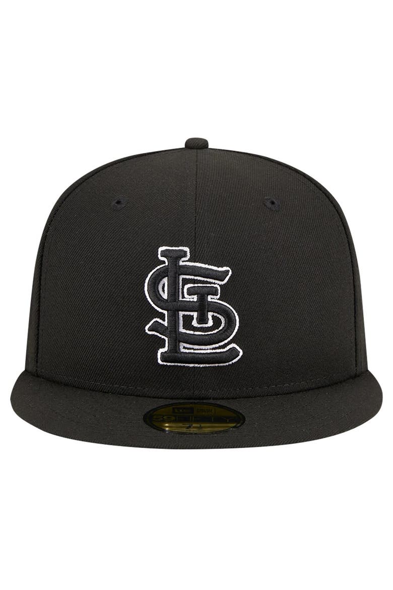 Men's New Era Black St. Louis Cardinals Logo 59FIFTY Fitted Hat, Alternate, color, Black
