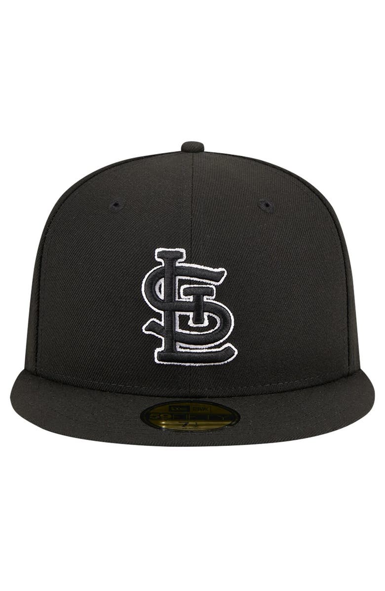 New Era Men's New Era Black St. Louis Cardinals Logo 59FIFTY Fitted Hat, Alternate, color, Black