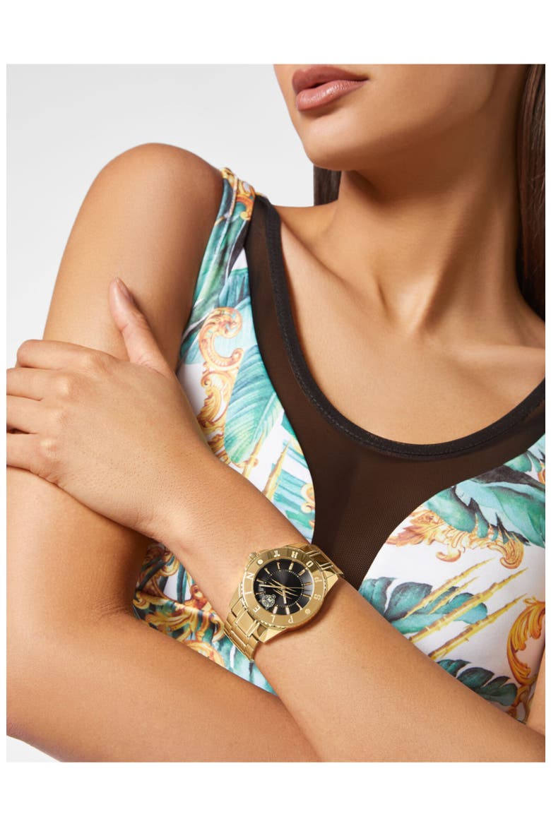 Glam Bracelet Watch, Alternate, color, GOLD