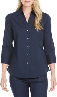 Foxcroft Mary Button-Up Blouse