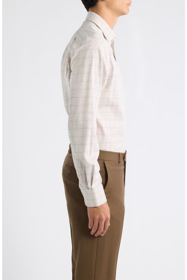 Modern Fit Spread Collar Plaid Pima Cotton Shirt, Alternate, color, CHESTNUT PLAID