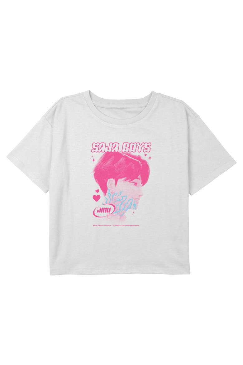 Girl's KPop Demon Hunters Jinu Saja Boy Profile  Graphic T-Shirt, Main, color, White