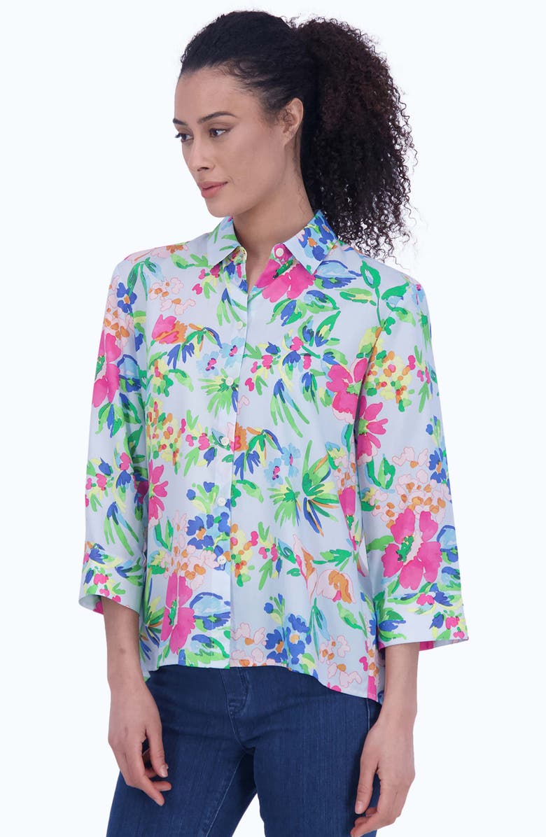 Foxcroft Kelly Floral Button-Up Shirt, Alternate, color, 
