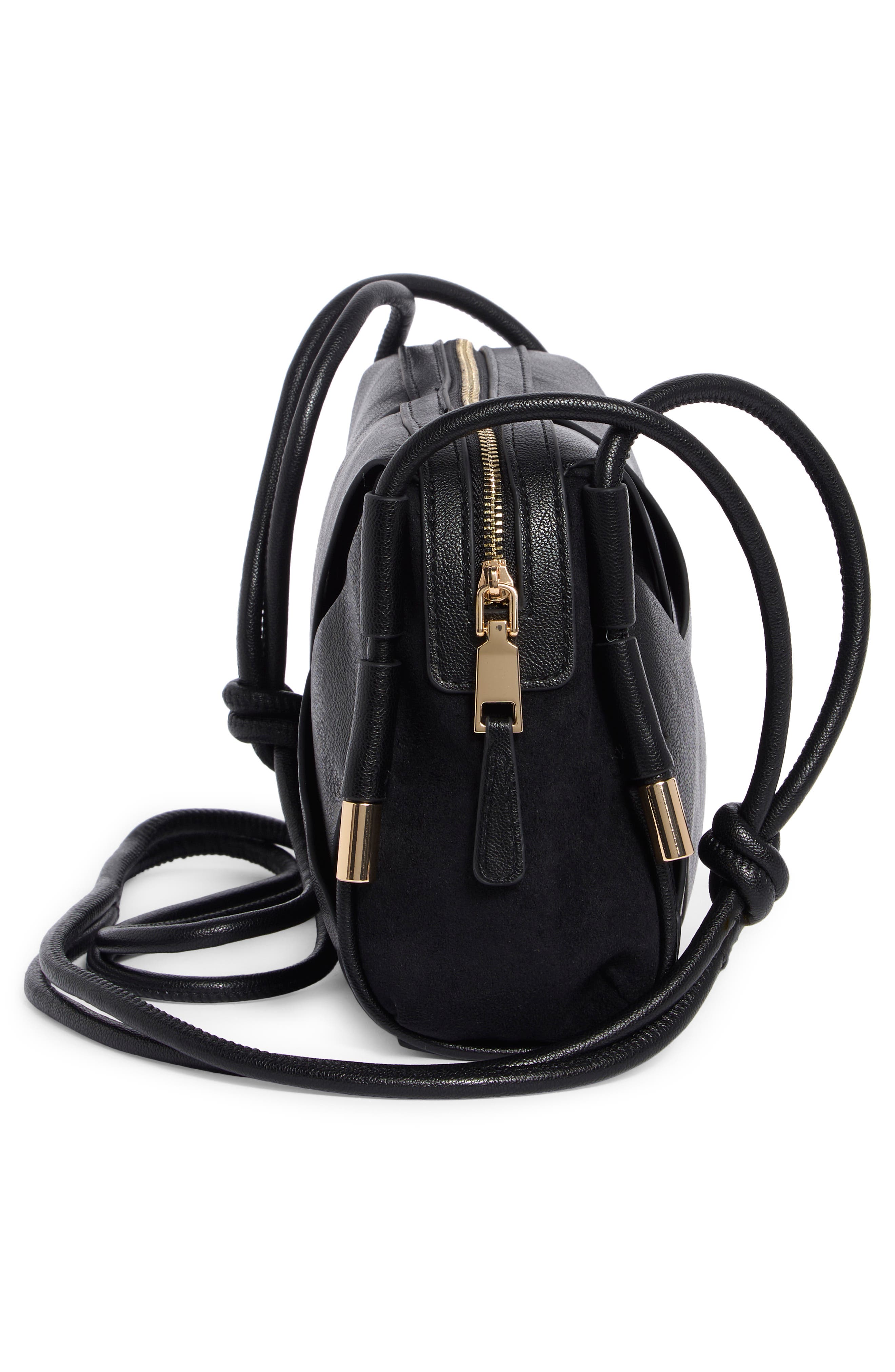 Ayla Faux Leather Crossbody Bag, Alternate, color, BLACK