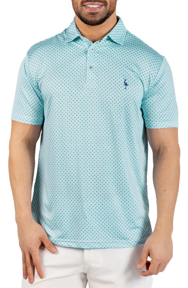 TailorByrd Geo Floral Performance Polo, Main, color, Spearmint