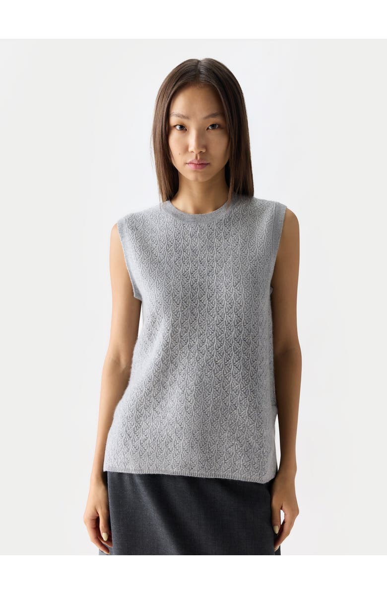 Gobi Cashmere Ajour Knit Crewneck Cashmere Vest, Main, color, High Rise