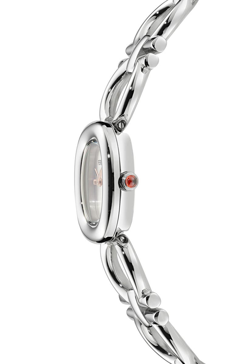 FERRAGAMO Double Gancini Bracelet Watch, 25mm, Alternate, color, Stainless Steel