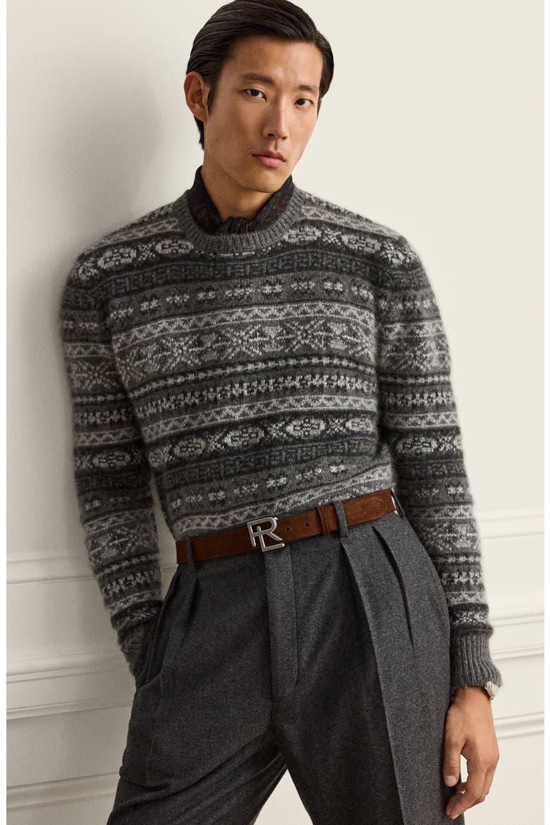 Fair Isle Cashmere Blend Sweater, Alternate, color, GREY MULTI