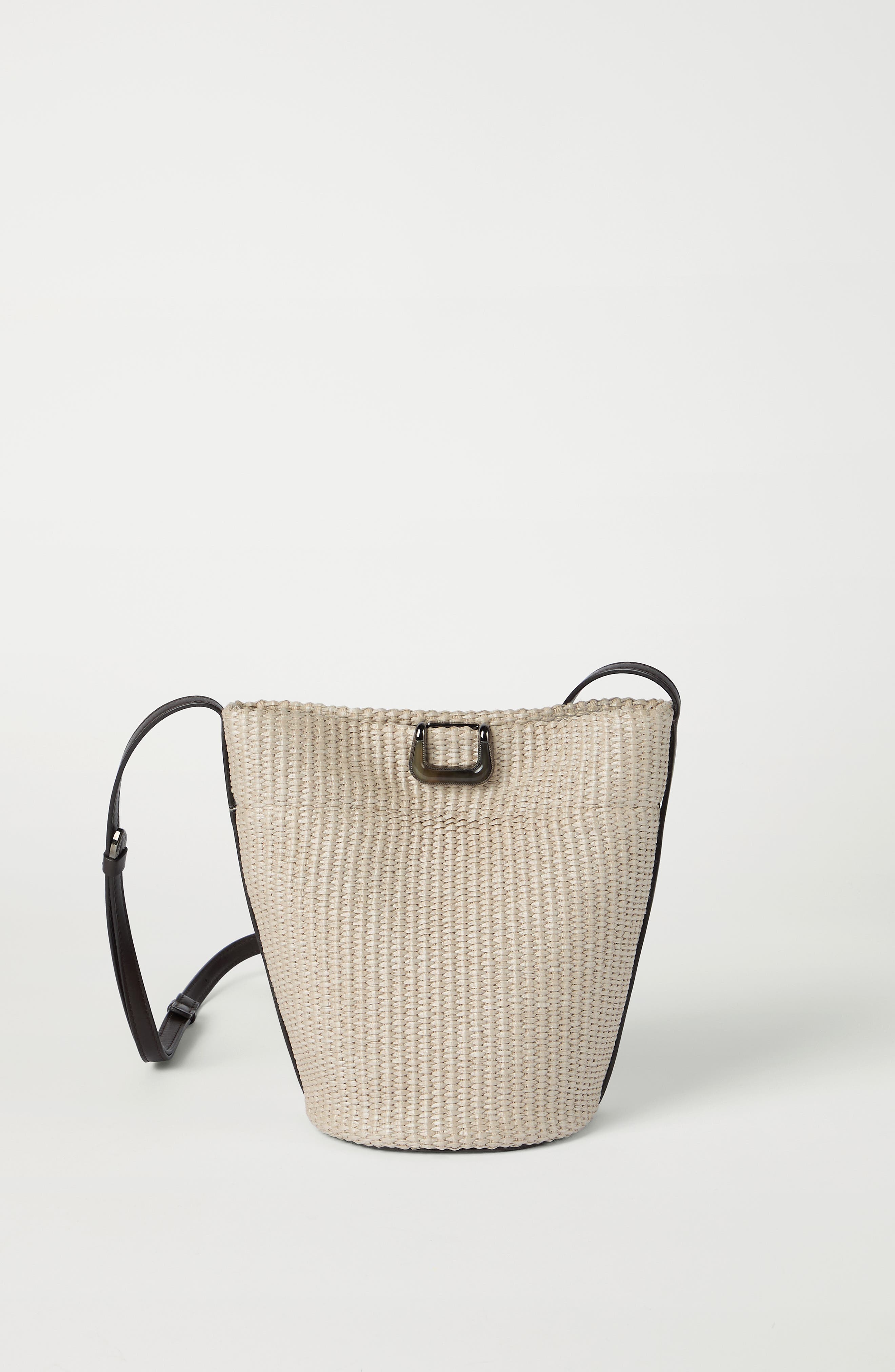 Brunello Cucinelli Sartorial small bucket bag, Alternate, color, Beige
