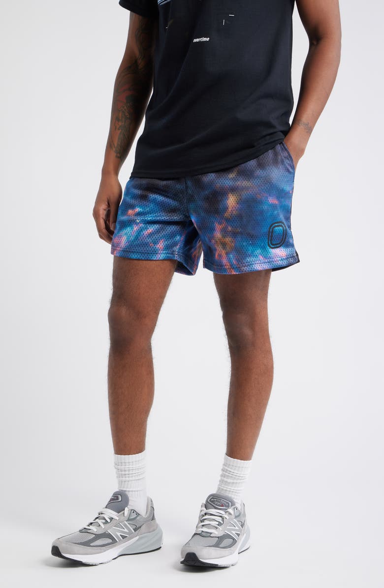 OVERTIME Chrometeam Aura Mesh Basketball Shorts, Main, color, Blue Multi