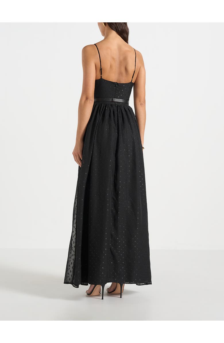 Manière De Voir Rosie Lace Corset Maxi Dress, Alternate, color, Black