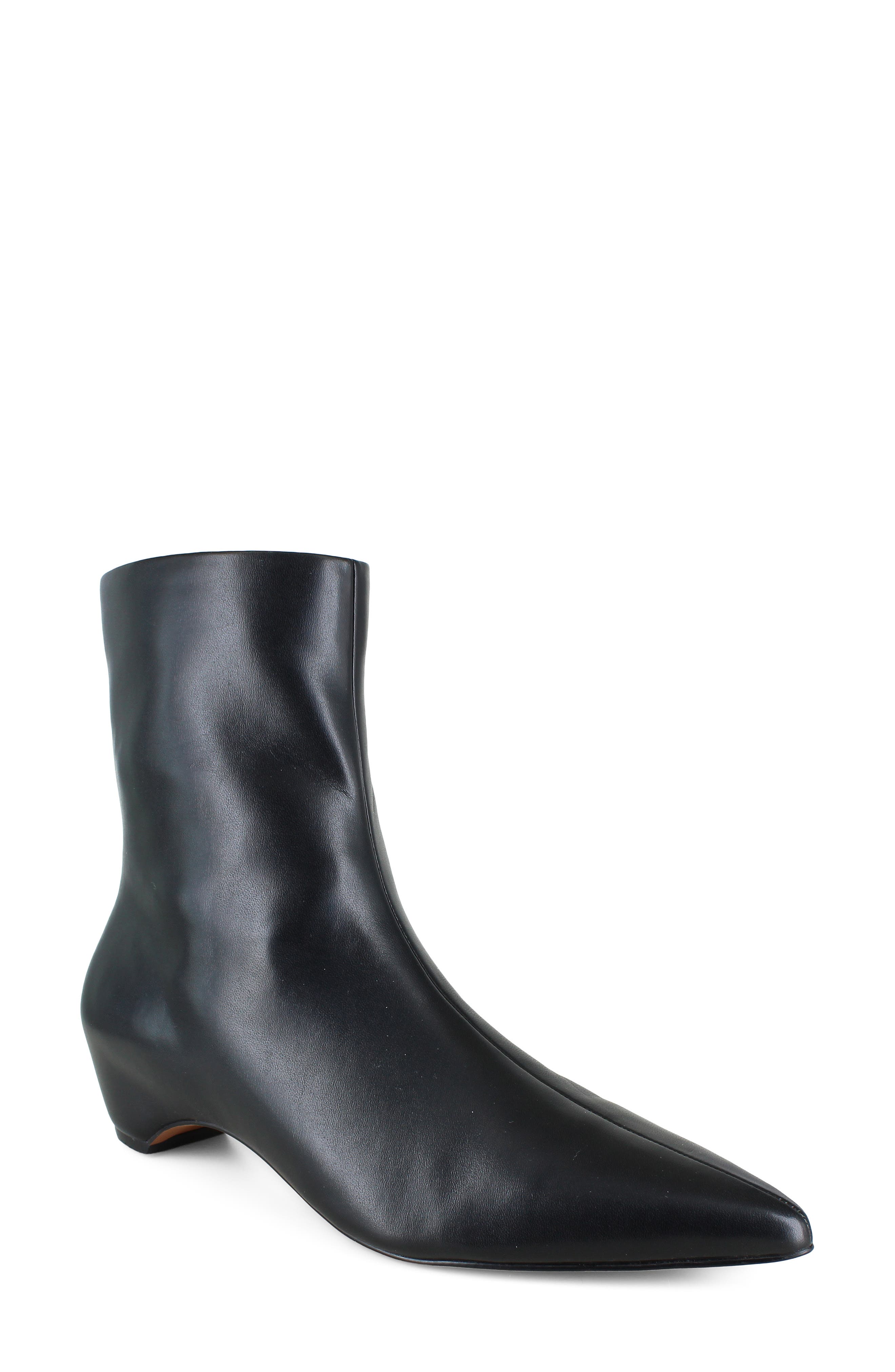 Bcbg Billy Faux Leather Pointed Toe Bootie In Black