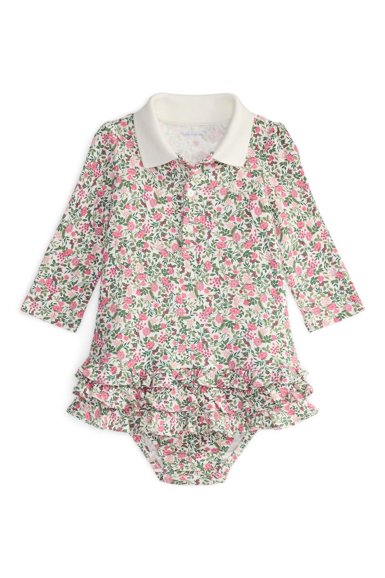 Floral Cotton Polo Dress & Bloomers Set, Main, color, SYLVAN FLORAL