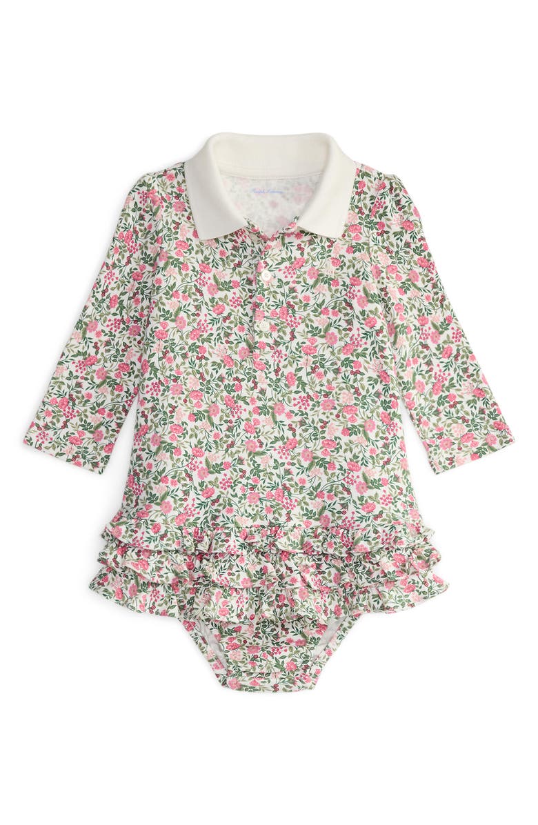 Ralph Lauren Floral Cotton Polo Dress & Bloomers Set, Main, color, Sylvan Floral