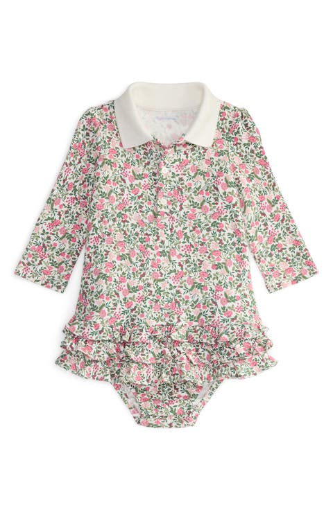 Floral Cotton Polo Dress & Bloomers Set (Baby)