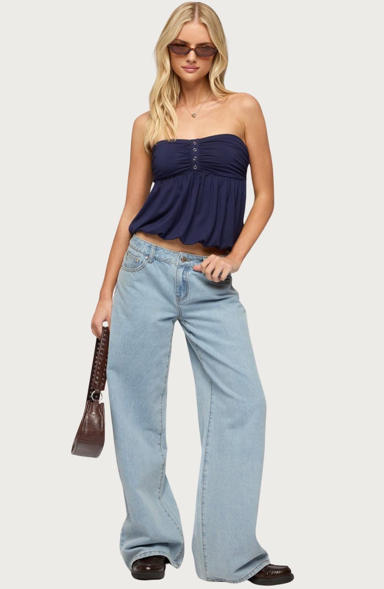 EDIKTED Yury Strapless Bubble Top, Alternate, color, 