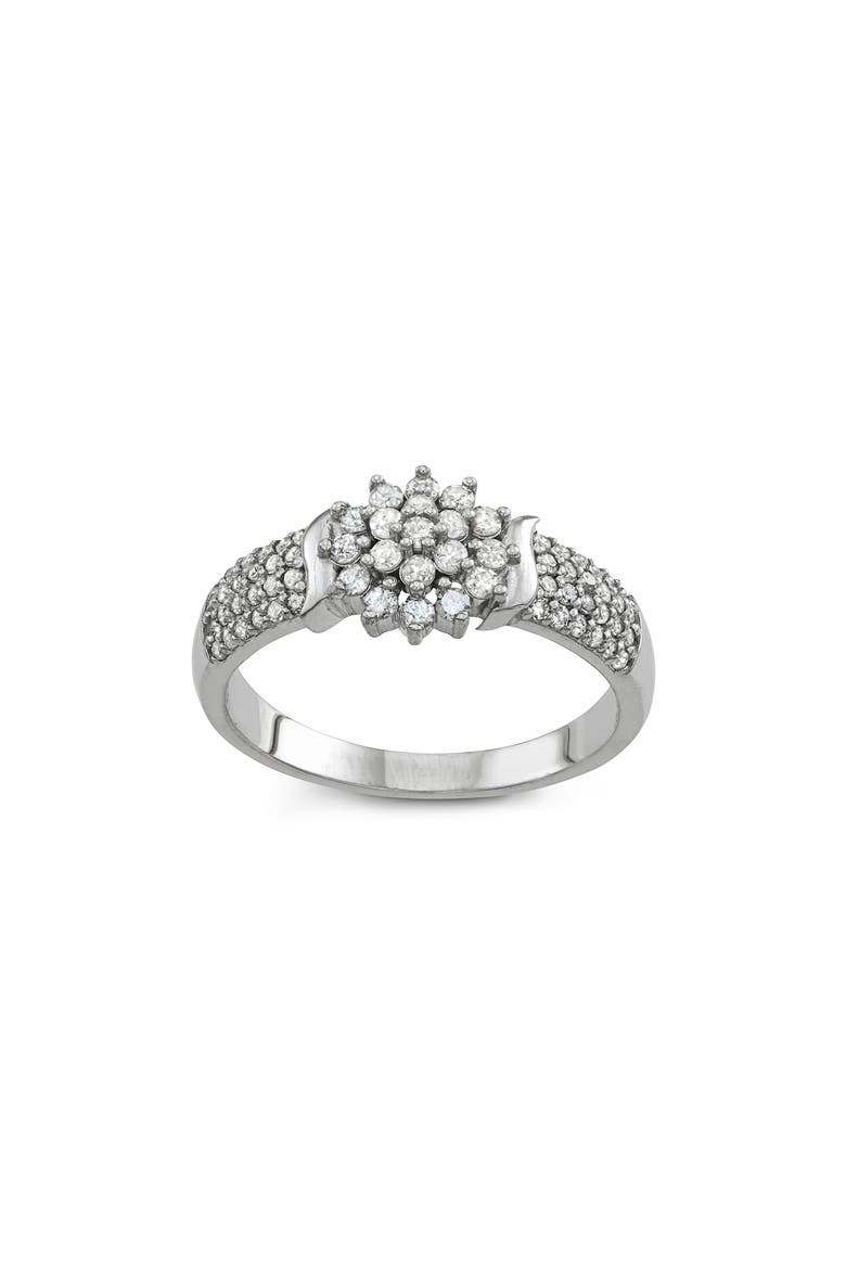 Sterling Silver Diamond Bridal Ring - 0.525Ct., Main, color, WHITE