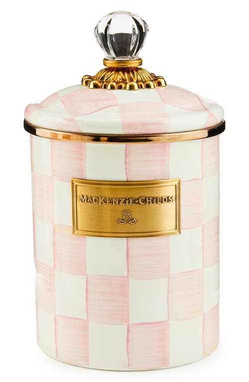 Mackenzie-childs Mackenzie Childs Rosy Check Enameled Steel Medium Canister