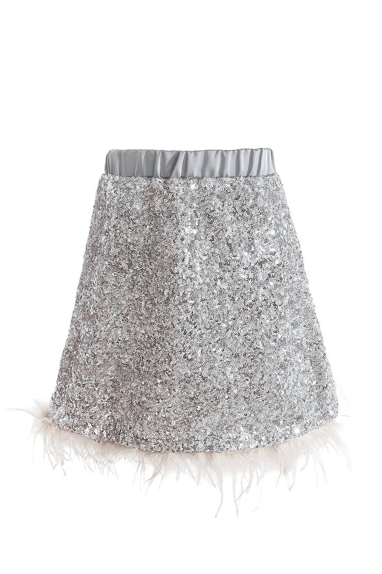 Sequin Feather-Trim Set, Alternate, color, Grey