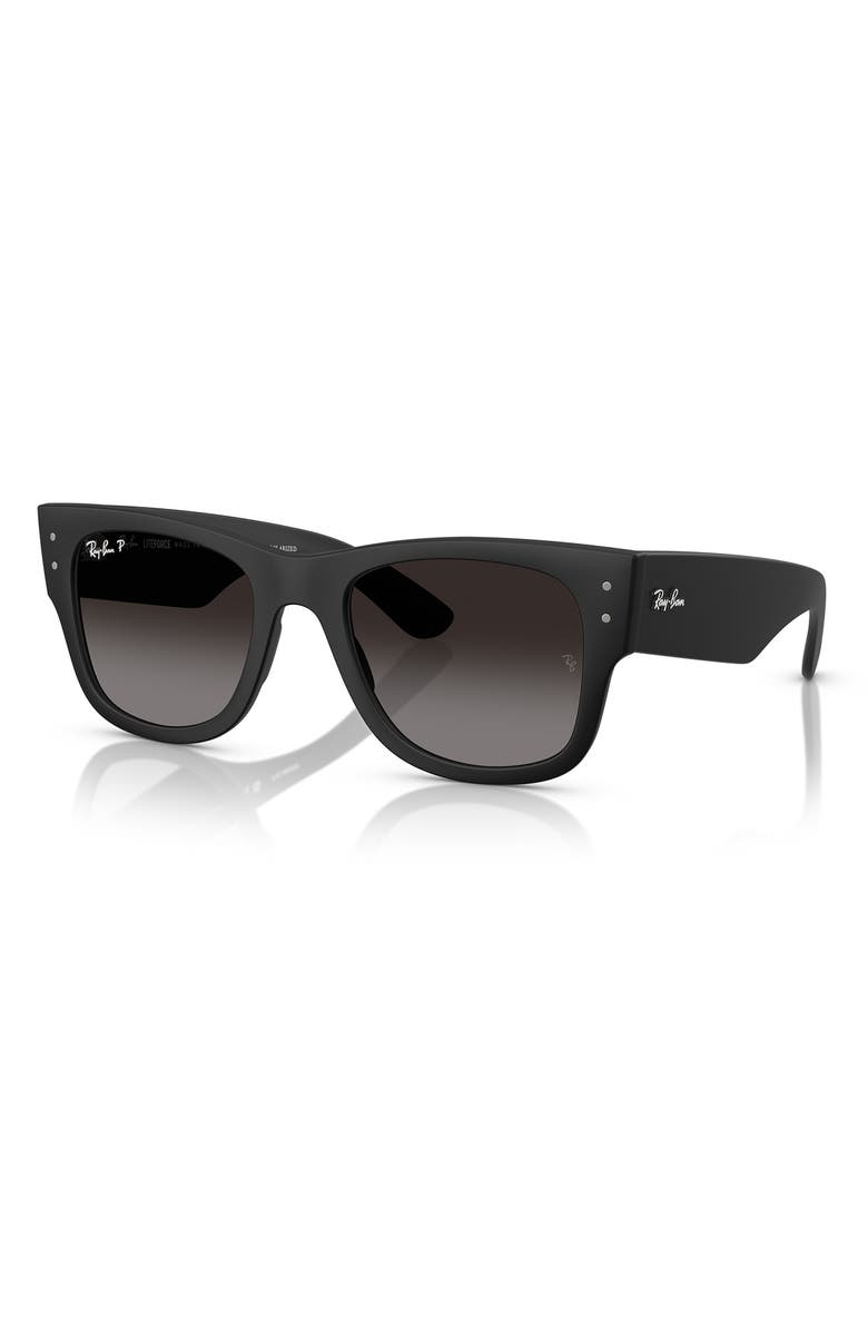 Ray-Ban Mega Wayfarer Liteforce 50mm Polarized Square Sunglasses, Alternate, color, Sand Black