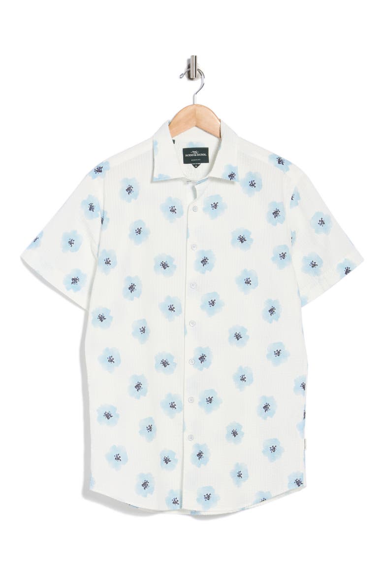 Chaldford Short Sleeve Cotton Button-Up Shirt, Alternate, color, OCEAN