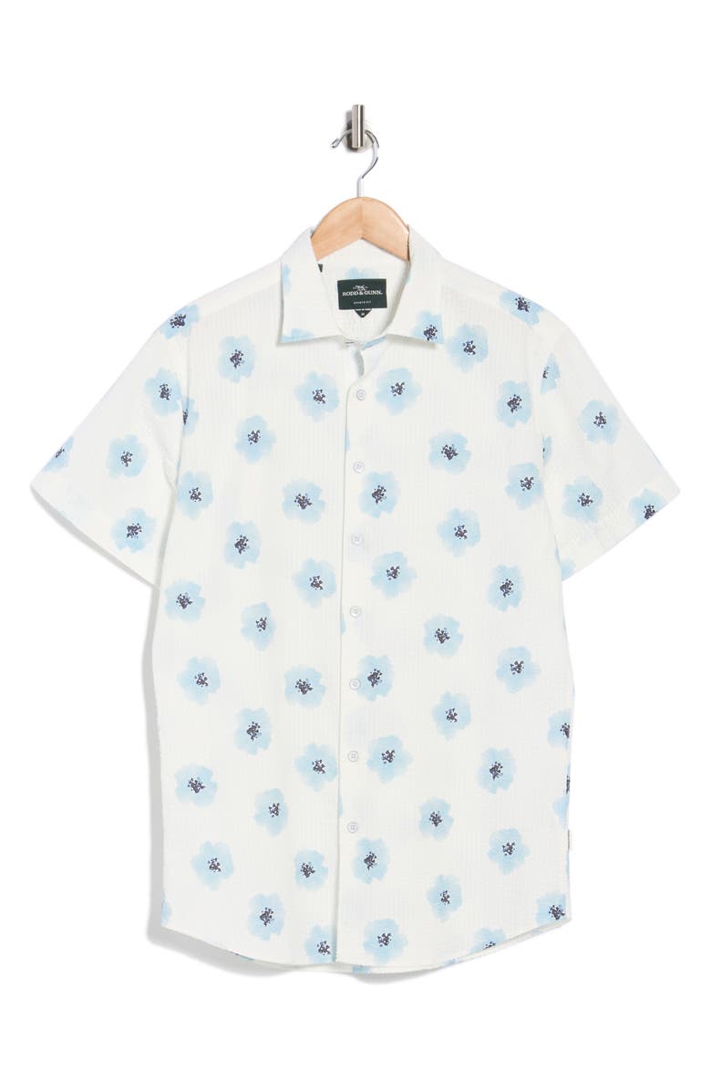 Rodd & Gunn Chaldford Short Sleeve Cotton Button-Up Shirt, Main, color, Ocean