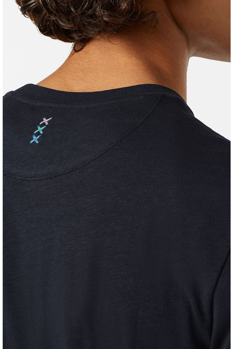 Relaxed Fit 3 Crosses Cotton & Linen T-Shirt, Alternate, color, WASHED BLACK