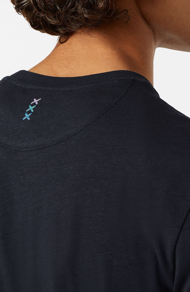 Scotch & Soda Relaxed Fit 3 Crosses Cotton & Linen T-Shirt, Alternate, color, Washed Black