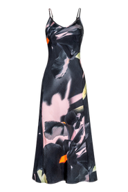 Untitled in Motion Noir Print Midi Slipdress