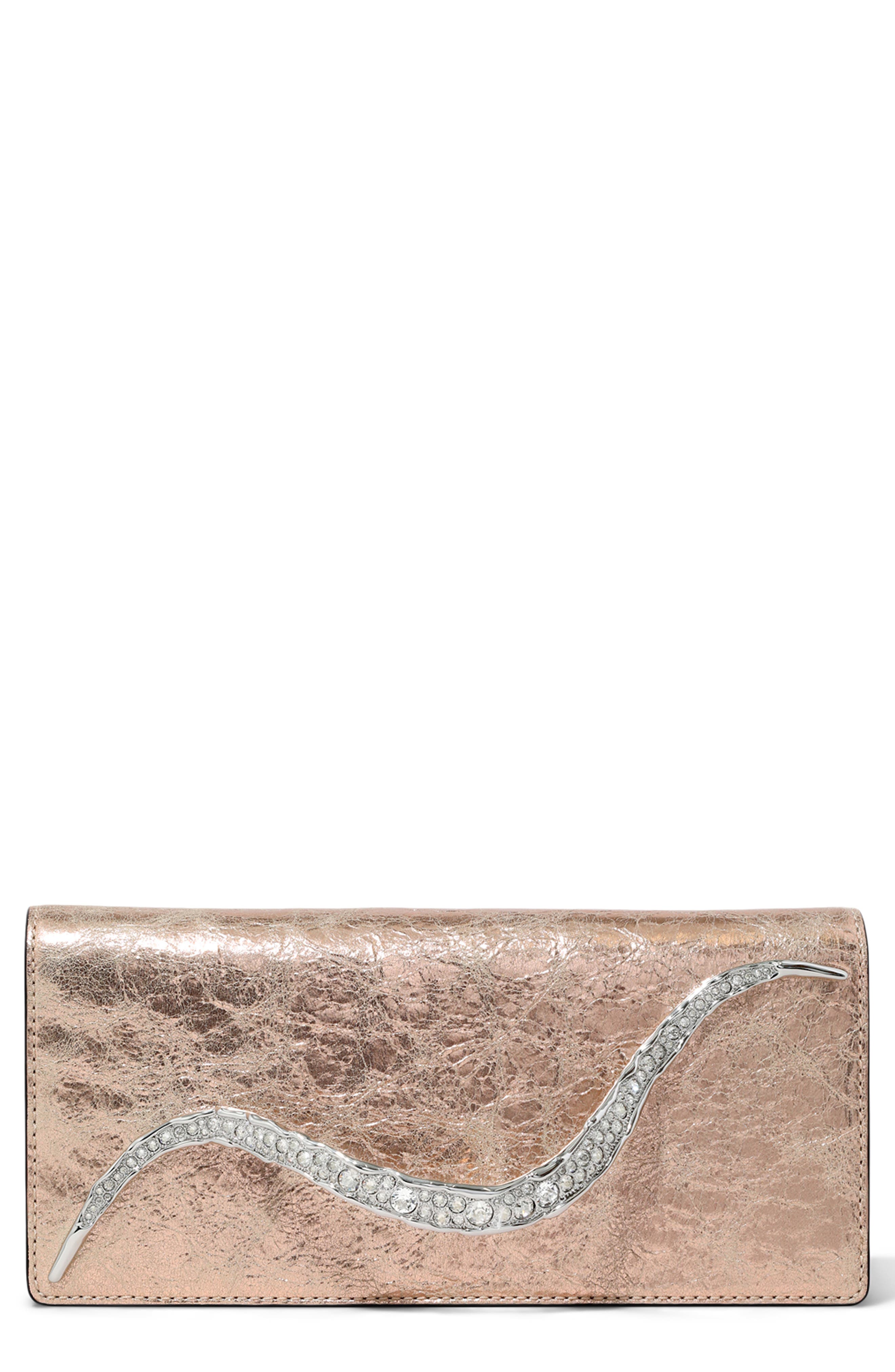 Alexis Bittar Crystal Curve Clutch, Main, color, Crushed Rose Gold