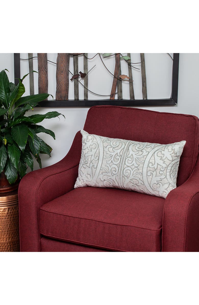 PARKLAND COLLECTION Fleura Embroidered Throw Pillow, Alternate, color, Beige